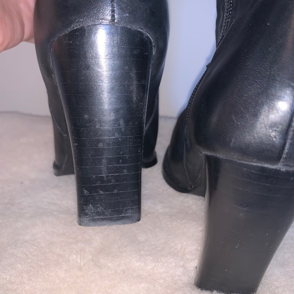 Harley Davidson Black Heeled Leather Boots 5.5 - Picture 11 of 14